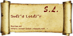Svéd Lotár névjegykártya